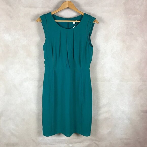 Green Pleated Wear to Work Sheath Dress NWT 6 - Picture 7 of 8